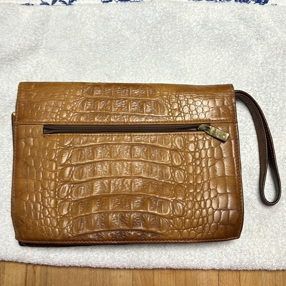 Vintage adpel genuine leather clutch. Made in Italy. - Picture 2 of 16